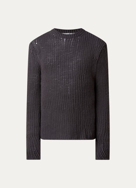 Our Legacy Popover grofgebreide trui van wol - voorkant 3 donkerkhaki