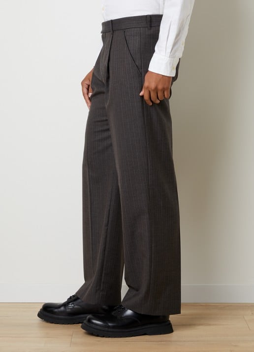 Our Legacy Slack straight fit pantalon met steekzakken - detail 4 donkergrijs