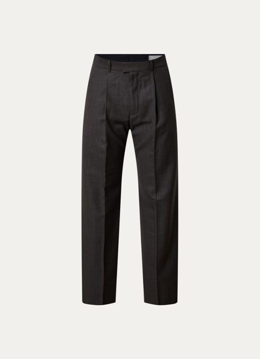 Our Legacy Slack straight fit pantalon met steekzakken - voorkant donkergrijs