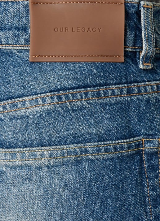 Our Legacy Straight fit jeans met medium wassing en steekzakken - detail 3 blauw