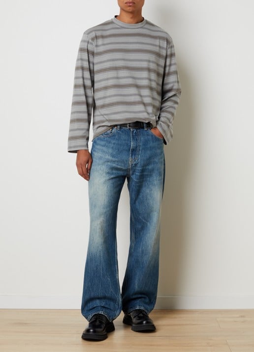 Our Legacy Straight fit jeans met medium wassing en steekzakken - voorkant 6 blauw