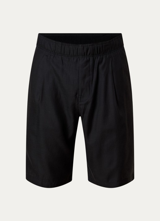 Our Legacy Straight fit korte broek met steekzakken - voorkant zwart