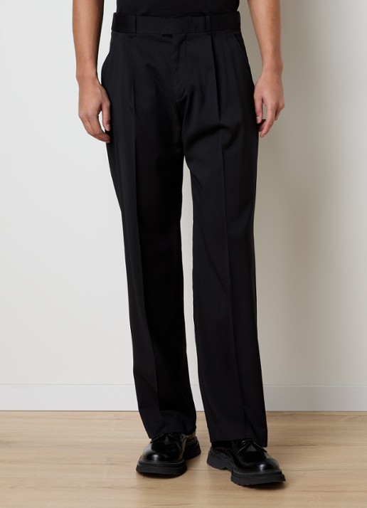 Our Legacy Straight leg pantalon van wol met persplooi