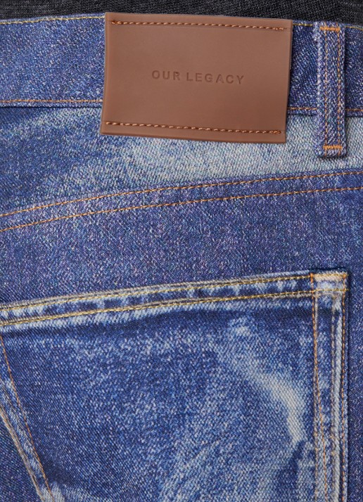 Our Legacy Third mid waist straight fit jeans met gekleurde wassing - detail 4 indigo