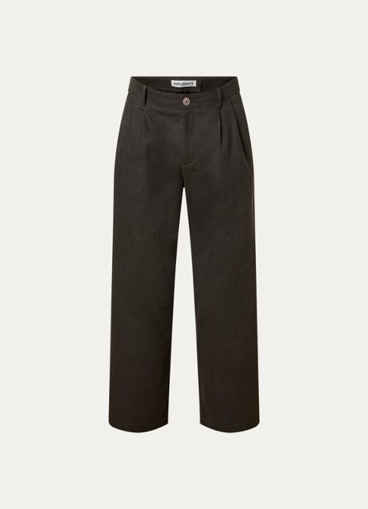 Our Legacy Wide fit chino met steekzakken - voorkant donkergrijs