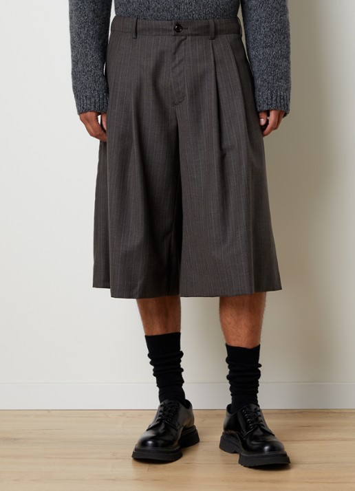 Our Legacy Wide fit korte broek in wolblend met steekzakken