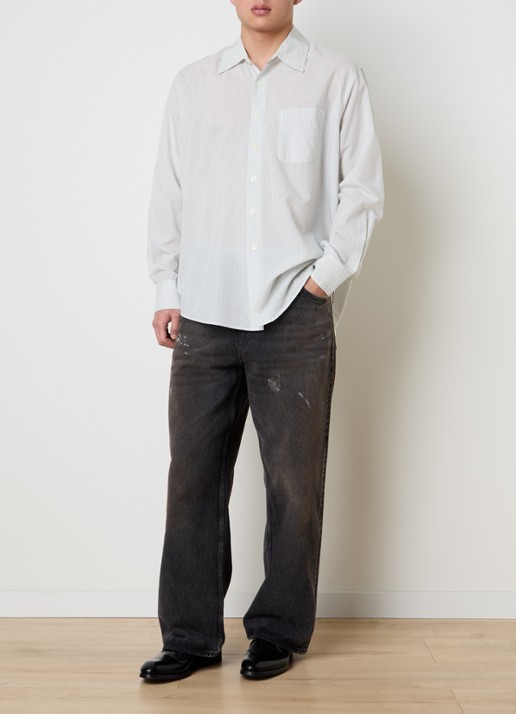 Our Legacy Wide leg jeans met gekleurde wassing - voorkant 3 antraciet