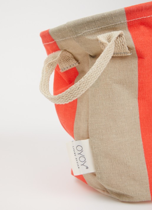 OYOY Living Design Kara Small opbergmand 22 cm set van 2  - voorkant 2 koraalrood