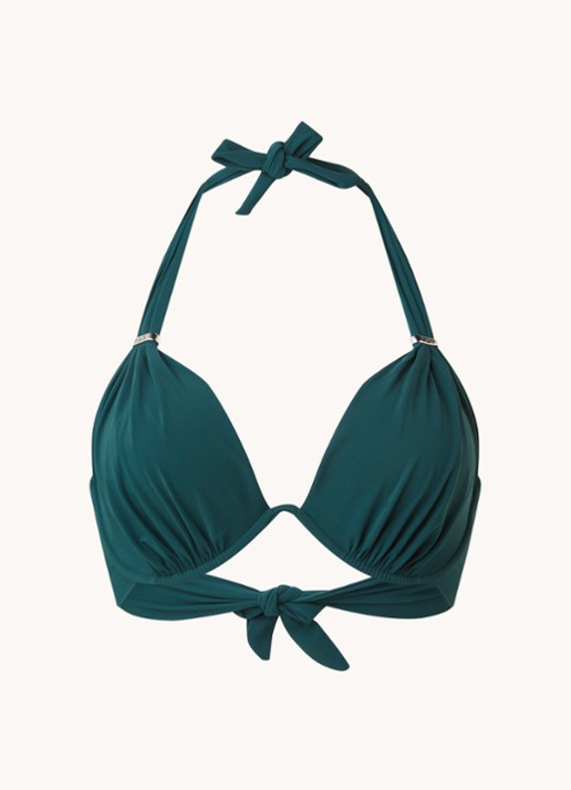 Pain de Sucre Fabia halter bikinitop met beugel - voorkant flessengroen