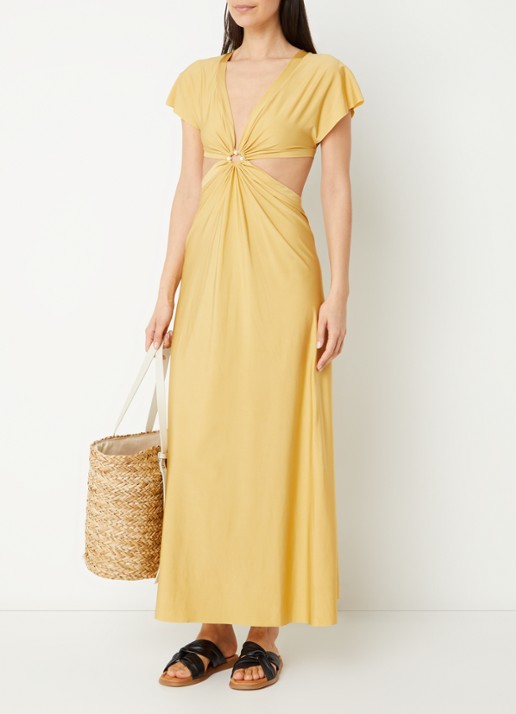 Pain de Sucre Rislene strandjurk met cut-out detail en kralendecoratie