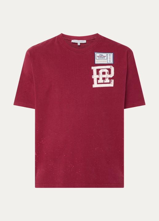 PAL Sporting Goods Dasha T-shirt met logo- en backprint - voorkant 3 donkerrood