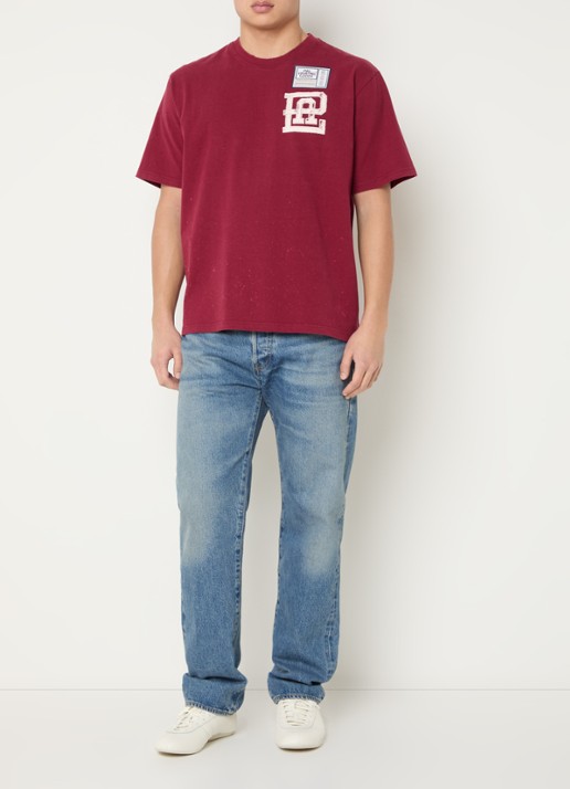 PAL Sporting Goods Dasha T-shirt met logo- en backprint - voorkant 4 donkerrood