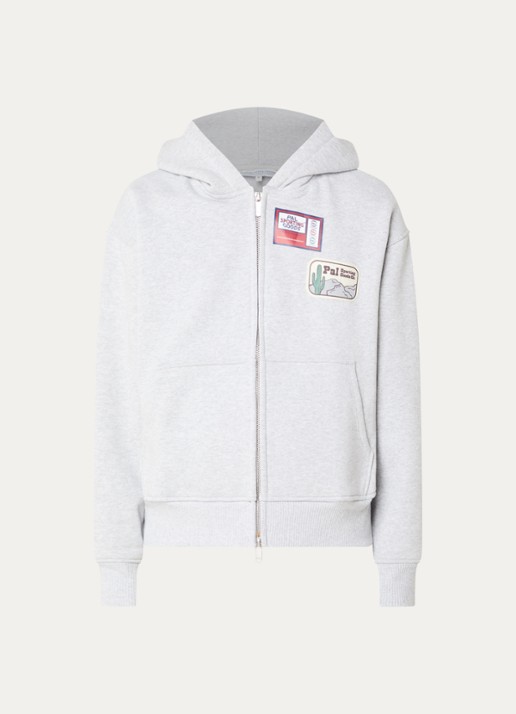 PAL Sporting Goods Ernest sweatvest met front- en backprint - voorkant 4 grijs