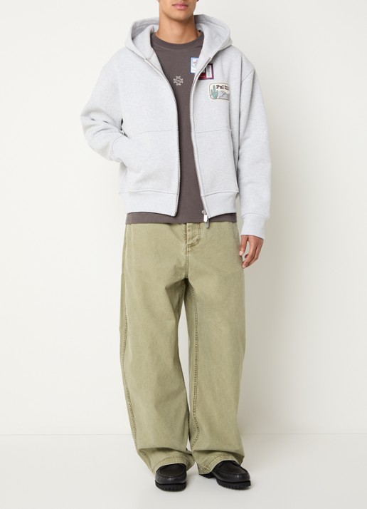 PAL Sporting Goods Ernest sweatvest met front- en backprint - voorkant 5 grijs
