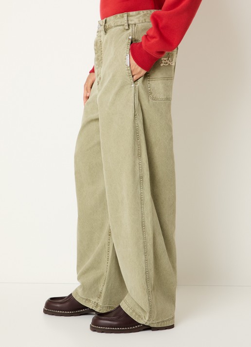 PAL Sporting Goods Gallop loose fit jeans met verwassen afwerking - detail 4 lindegroen