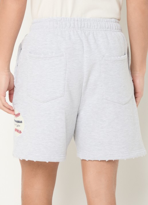 PAL Sporting Goods Homerun straight fit korte joggingbroek met steekzakken - achterkant 3 lichtgrijs