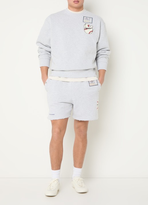 PAL Sporting Goods Homerun straight fit korte joggingbroek met steekzakken - voorkant 2 lichtgrijs