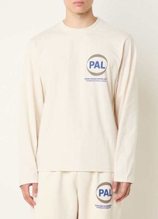 PAL Sporting Goods Longsleeve met logo- en backprint - achterkant 2 beige