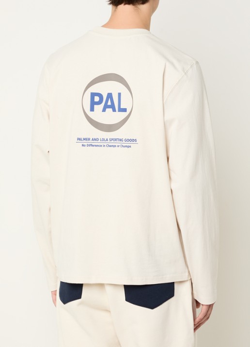 PAL Sporting Goods Longsleeve met logo- en backprint - detail beige