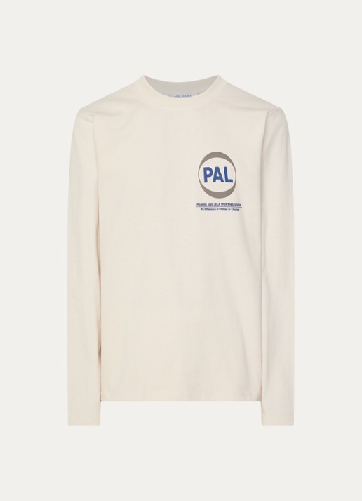 PAL Sporting Goods Longsleeve met logo- en backprint - voorkant 3 beige