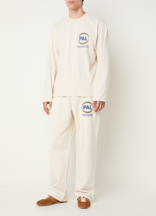 PAL Sporting Goods Longsleeve met logo- en backprint - voorkant 4 beige