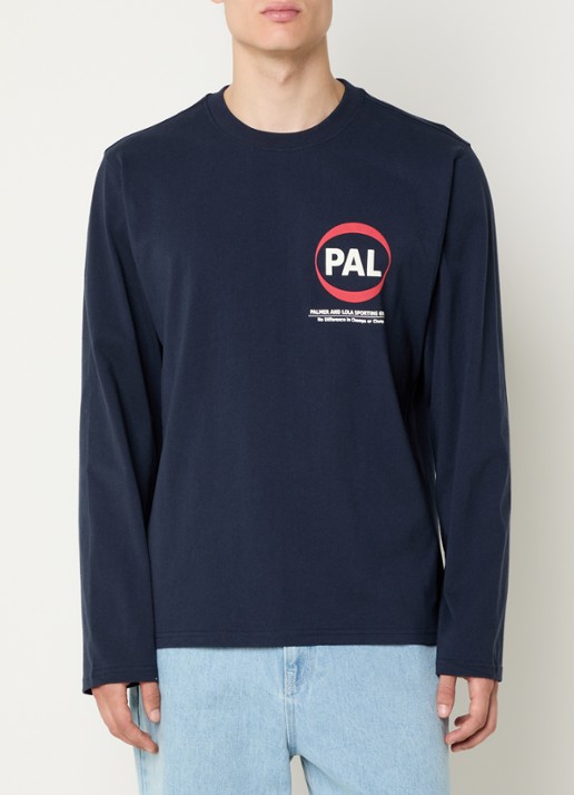 PAL Sporting Goods Longsleeve met logo- en backprint - achterkant donkerblauw
