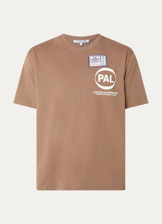 PAL Sporting Goods Pre Game T-shirt met logo- en backprint - voorkant 2 lichtbruin