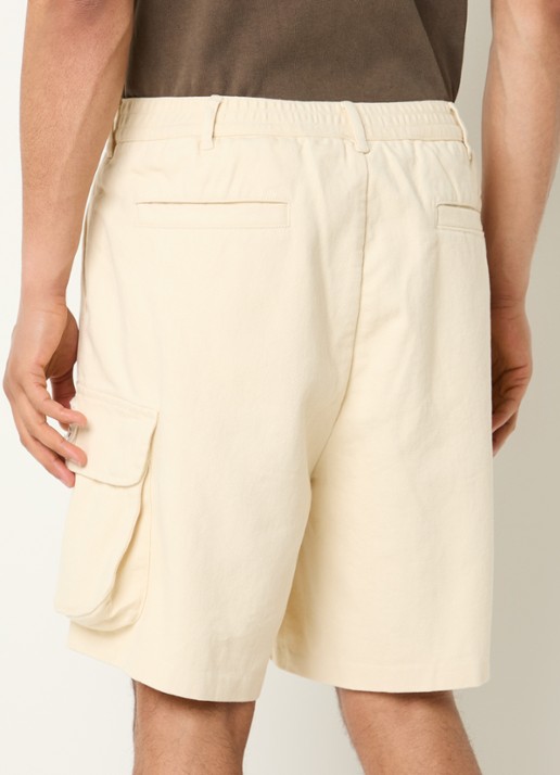 PAL Sporting Goods Straight fit korte broek van denim met gekleurde wassing - achterkant creme