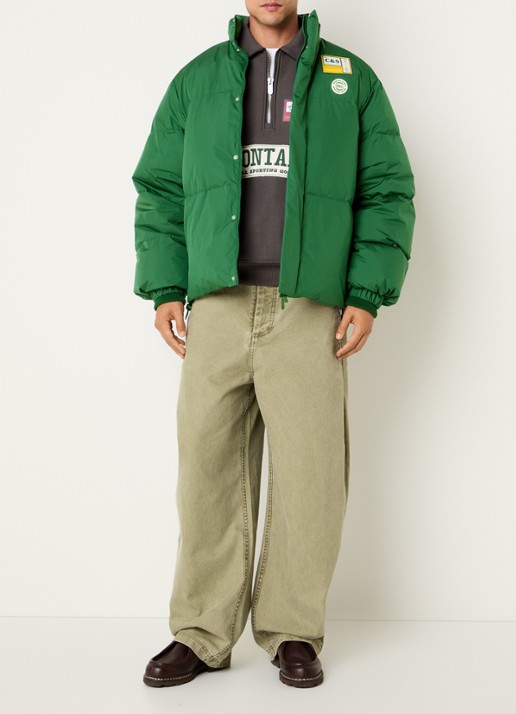 PAL Sporting Goods The Brando puffer jack met donsvulling en logo - voorkant 2 groen