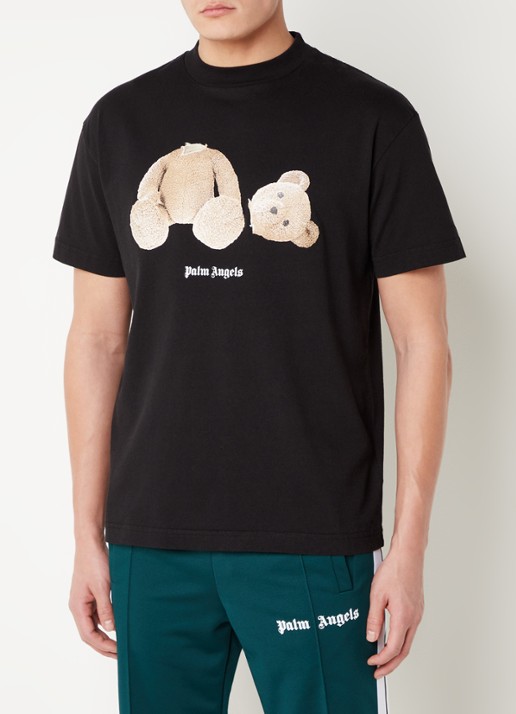 Palm Angels Bear T-shirt met front-en backprint - detail 3 zwart