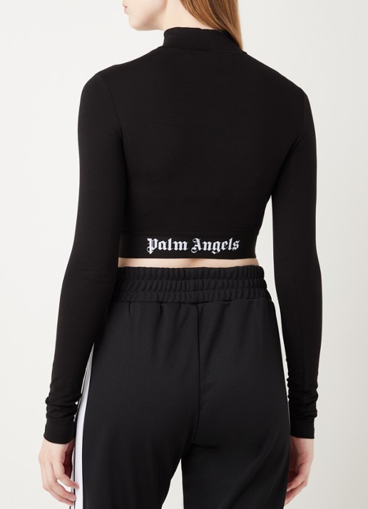 Palm Angels Crop top met logoband - achterkant 4 zwart