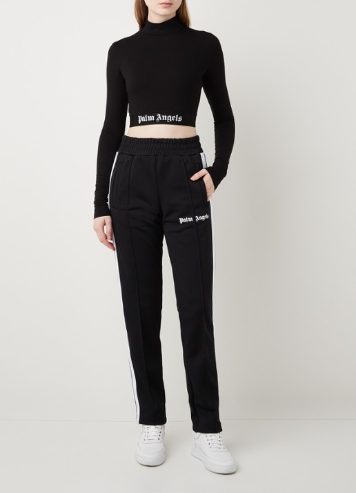 Palm Angels Crop top met logoband - voorkant 2 zwart