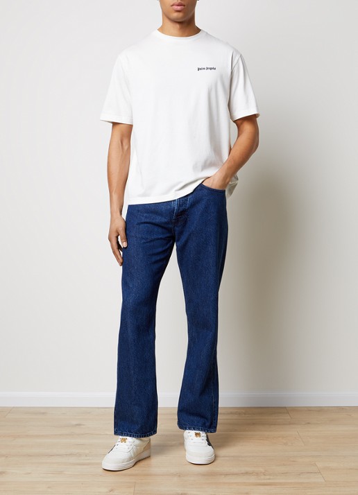 Palm Angels Straight leg jeans met donkere wassing - voorkant 3 indigo