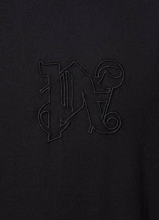 Palm Angels T-shirt met logoborduring - detail 2 zwart