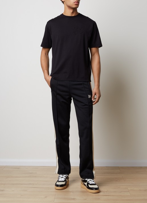 Palm Angels T-shirt met logoborduring - voorkant 4 zwart