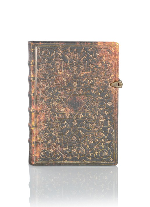 Paperblanks Grolier Midi gelinieerd notitieboek  - voorkant bruin