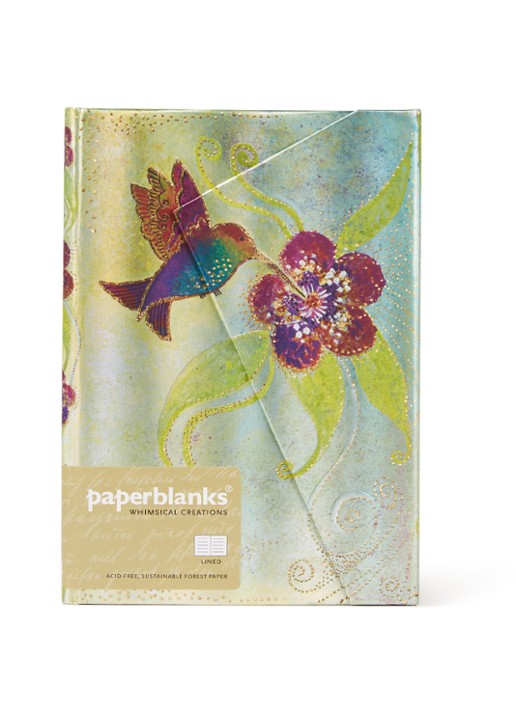 Paperblanks Whimsical Creations Hummingbird gelinieerd notitieboek 18 x 13 cm - voorkant mint