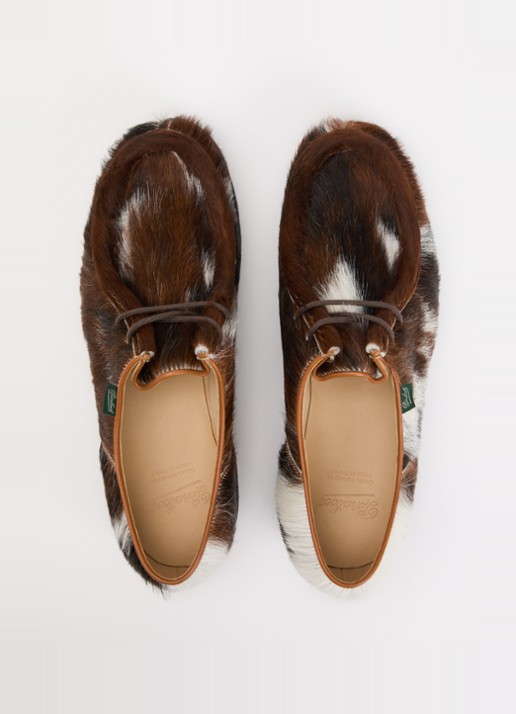 Paraboot Michael veterschoen van leer met ponyhair - detail 2 roodbruin