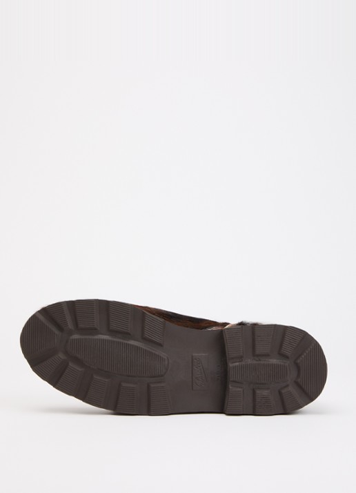 Paraboot Michael veterschoen van leer met ponyhair - detail 3 roodbruin