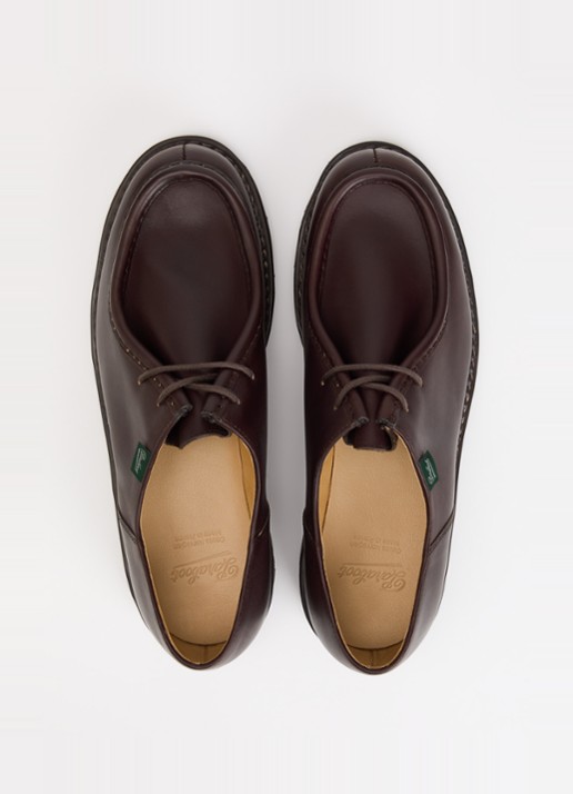 Paraboot Michael veterschoen van leer - detail 2 donkerbruin