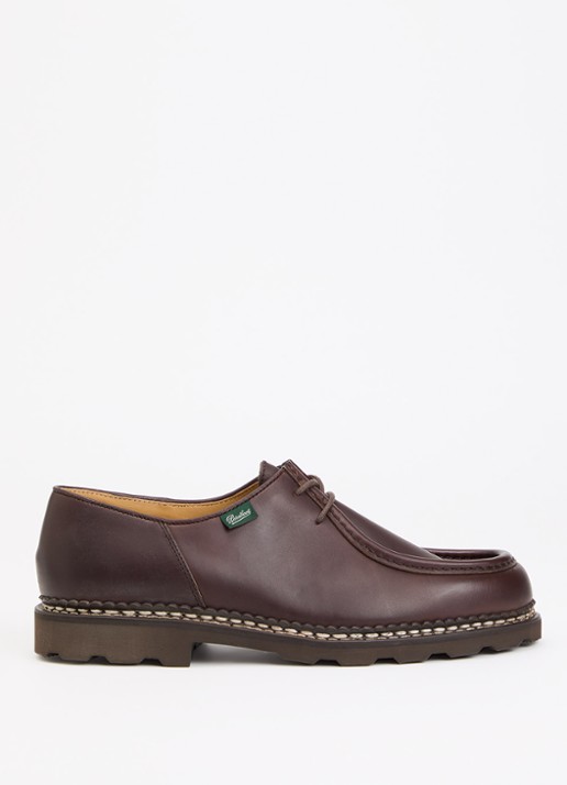 Paraboot Michael veterschoen van leer - voorkant 4 donkerbruin