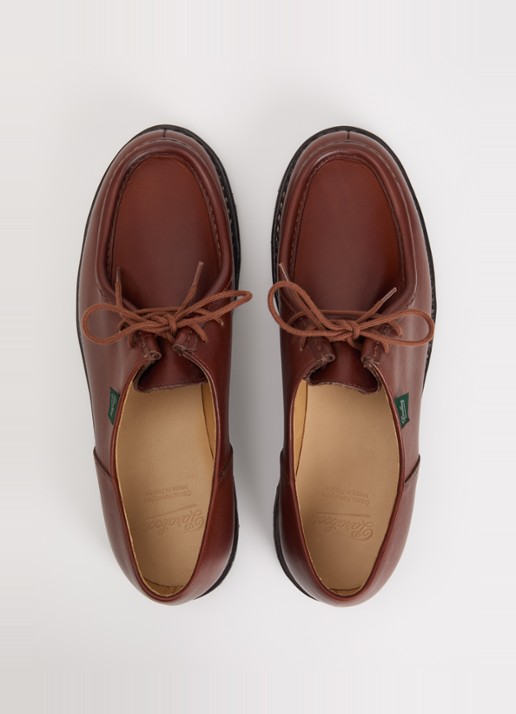 Paraboot Michael veterschoen van leer - detail 2 roodbruin