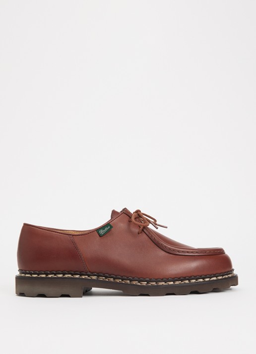 Paraboot Michael veterschoen van leer - voorkant 4 roodbruin