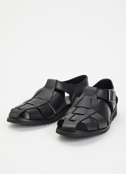 Paraboot Pacific sandaal van leer - detail zwart