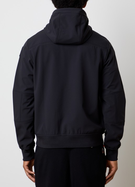 Parajumpers Abner softshell jack met capuchon en ritszakken - achterkant 6 zwart