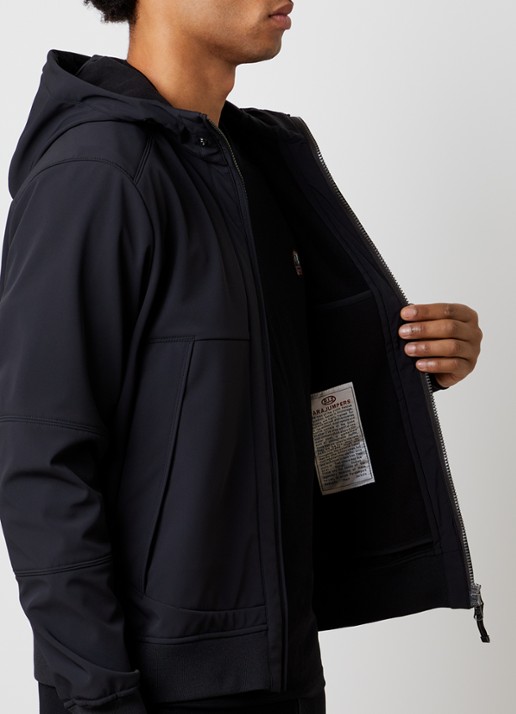 Parajumpers Abner softshell jack met capuchon en ritszakken - detail 4 zwart