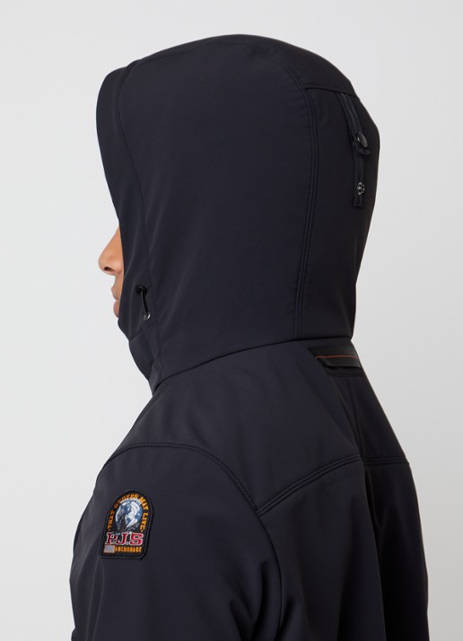 Parajumpers Abner softshell jack met capuchon en ritszakken - detail 5 zwart