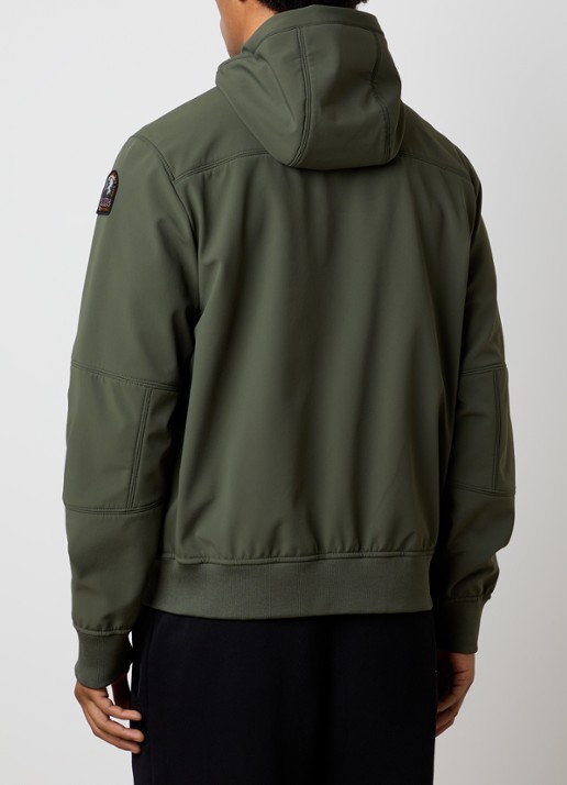 Parajumpers Abner softshell jack met capuchon en ritszakken - achterkant 3 groen