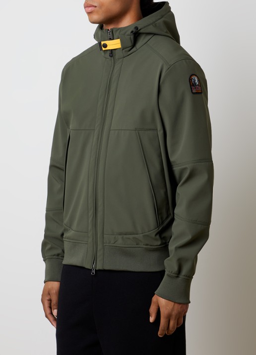Parajumpers Abner softshell jack met capuchon en ritszakken - detail 4 groen