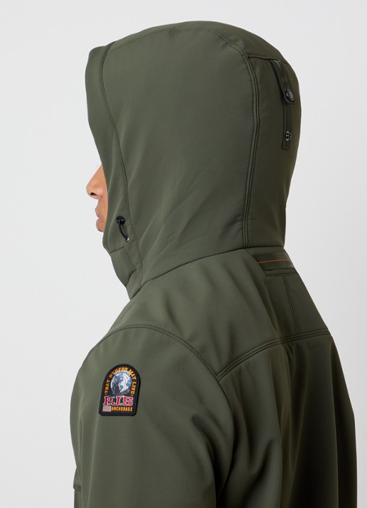Parajumpers Abner softshell jack met capuchon en ritszakken - detail 6 groen